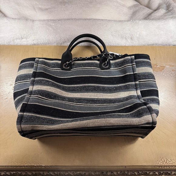 CHANEL Deauville Tote bag - black/grey new with tag! - Picture 2 of 5